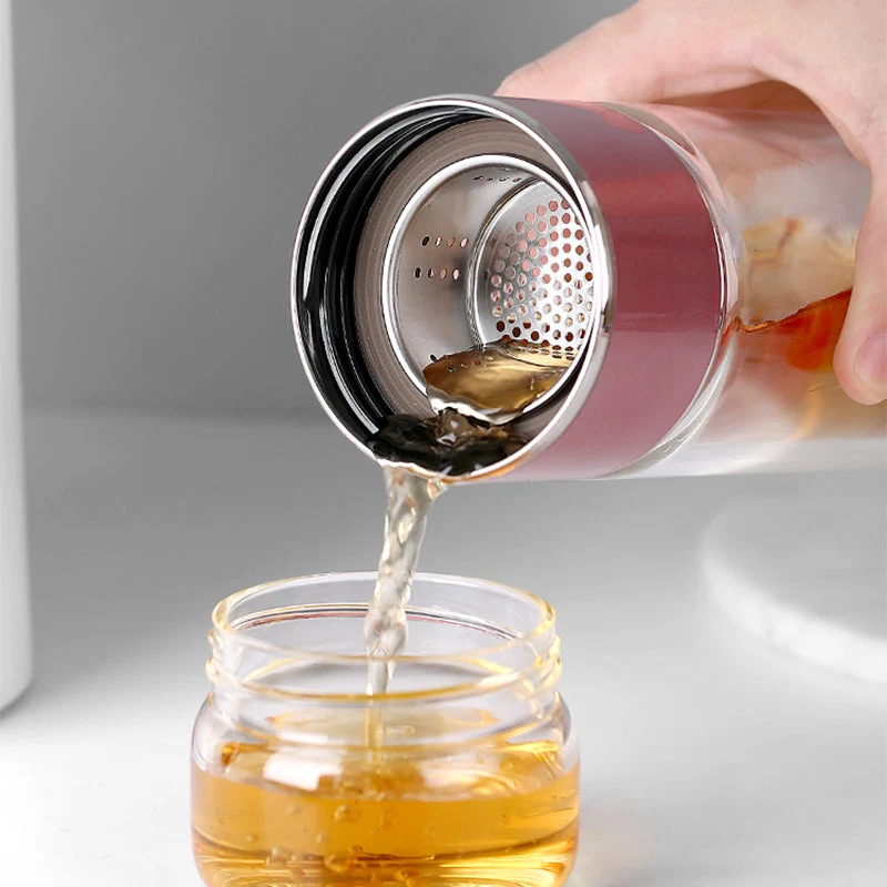 Double Wall Glass Tea Bottle