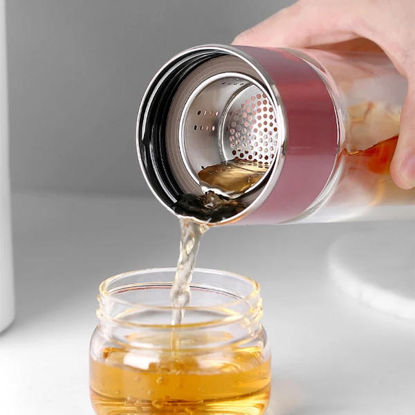 Double Wall Glass Tea Bottle